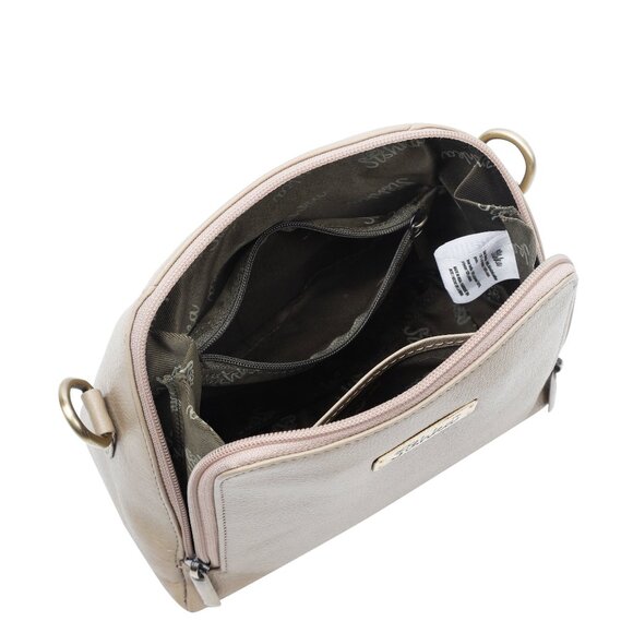 Ladies Taupe Crossbody Sling Bag – Leather Over the Shoulder Purse for Handbag - Picture 5 of 9